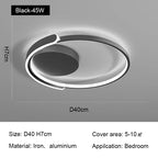 Circle LED Ceiling Lamp | Minimalist Round Iron Dimmable Bedroom Light Fixtures