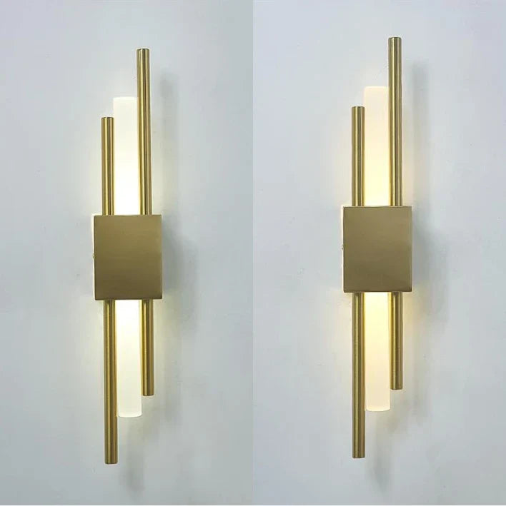 Modern Acrylic Pipe LED Wall Sconce Light for Room Decor, Black & Gold Iron Art