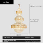 European Crystal Duplex Chandelier for Elegant Living Room and Villa décor.