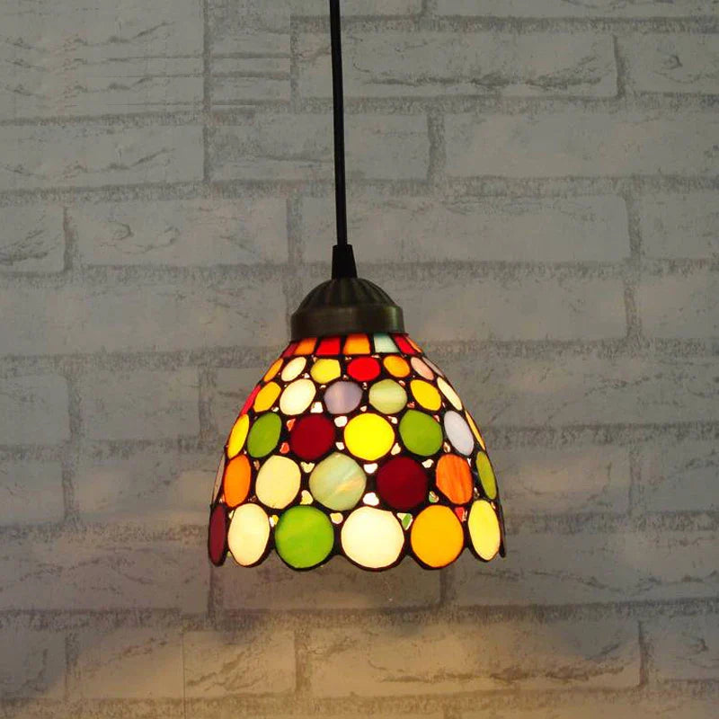 Tiffany Pendant Lamp: Colorful Retro Decor Chandeliers for Dining & Bedroom Lighting