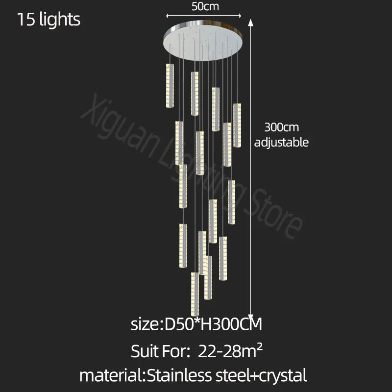 Modern Crystal Chandelier: Luxury Lighting for Living Room, Dining, Cafe, Staircase