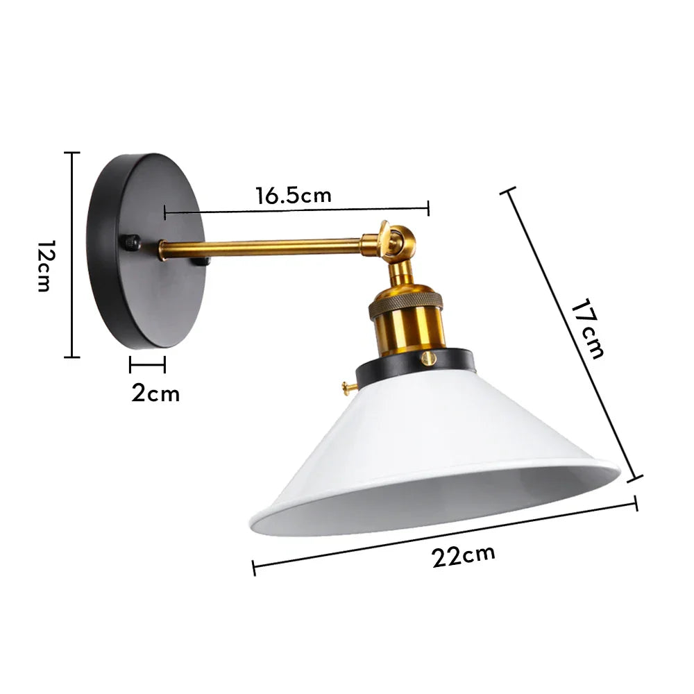 Industrial Retro Loft Wall Sconce E27 Bedside Lights Fixtures for Living Room