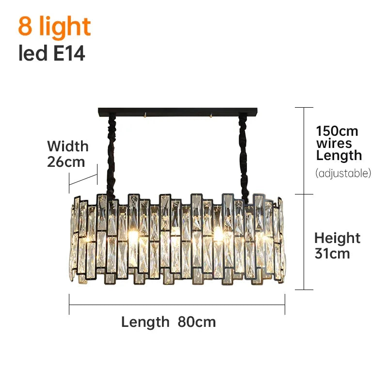 Luxury Crystal Chandeliers by Afralia™: Modern LED Pendant Lights for Living Room & Kitchen Island
