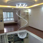 Crystal Chandelier: Modern LED Staircase Light for Living Room and Lobby
