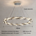 Circle K9 Crystal Pendant Chandelier LED Hall Villa Hanging Light