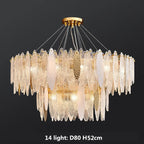 Gold Metal Chain LED Pendant Lights for Modern Luxury Living Room