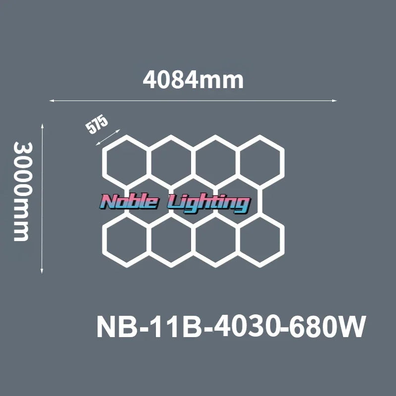 Honeycomb LED Ceiling Light for Car Showroom and Workshop