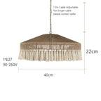 Bohemian Tassel Chandelier: Handmade Nordic Pendant Lamp for Bedroom, Living Room, Kitchen