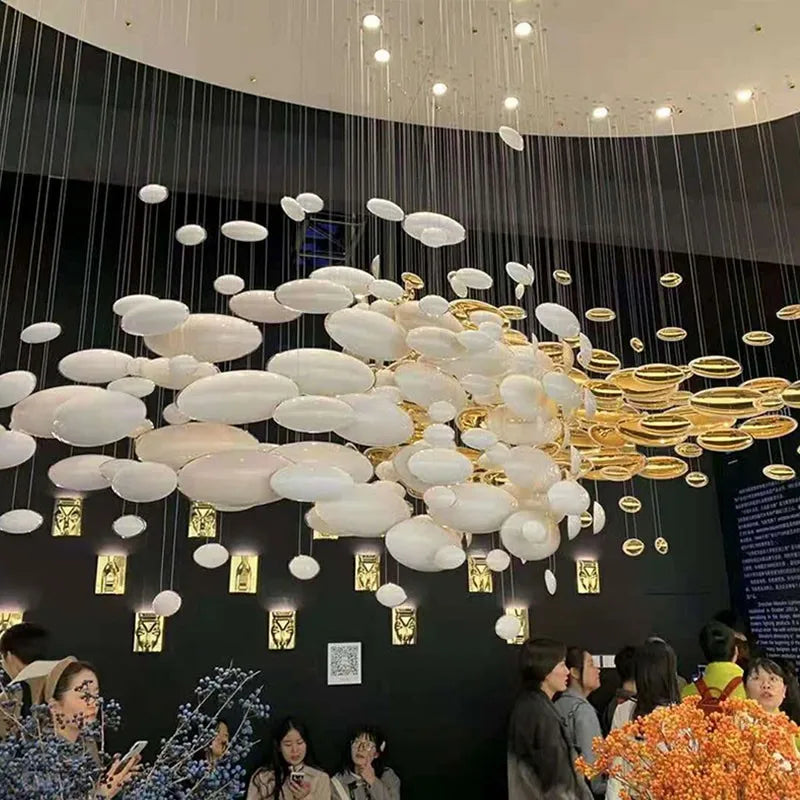 Modern Glass Chandelier for Hotels, Villas & Spiral Staircases