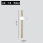 Modern Wand LED Pendant Light for Bedside Living Room, Hotel Hall Decor