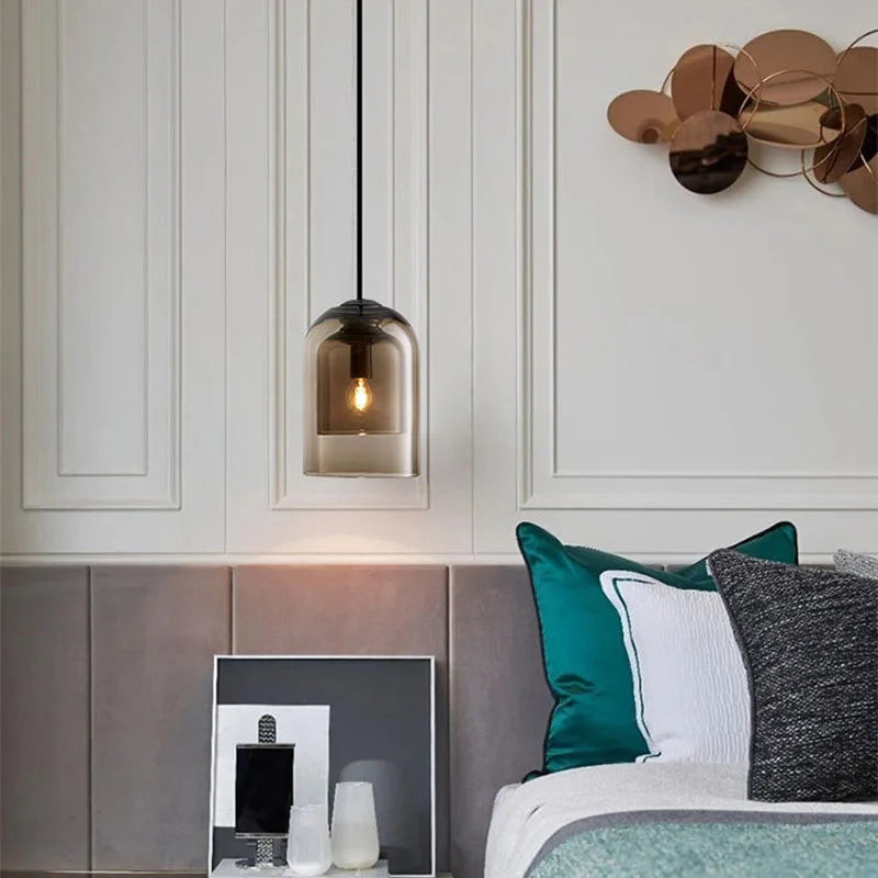 Glass LED Chandelier for Bedroom Dining Room Bar Office Eco-Friendly Nordic Design