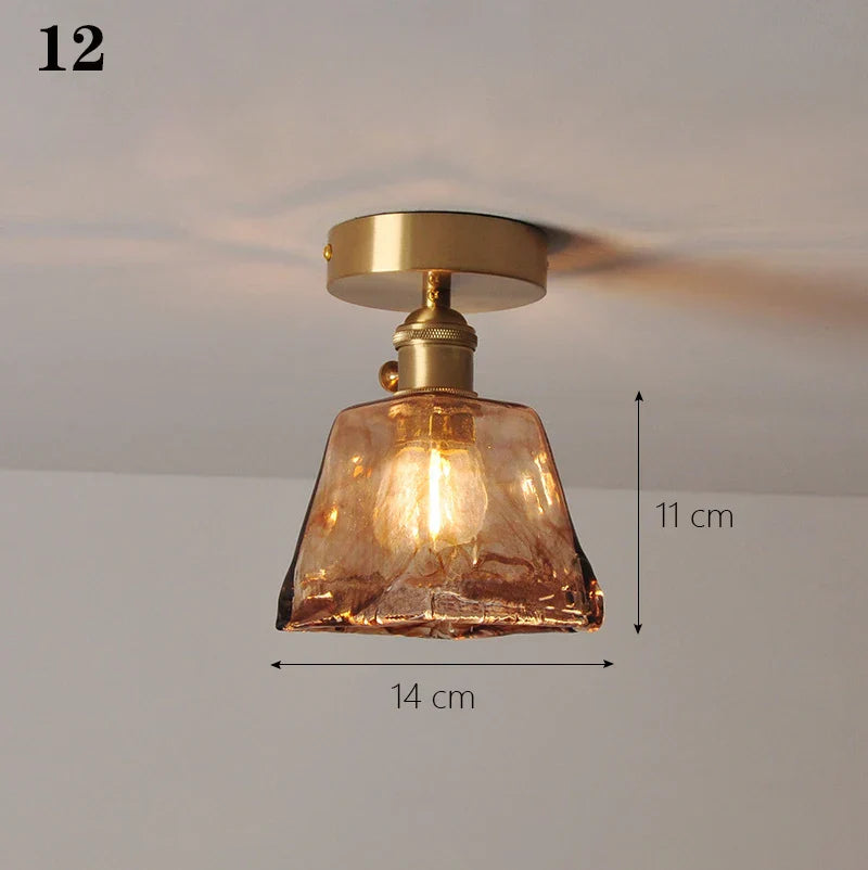 Glass Shade Pendant Ceiling Lamp for Kitchen Aisle Bedroom LED Lights Fixtures