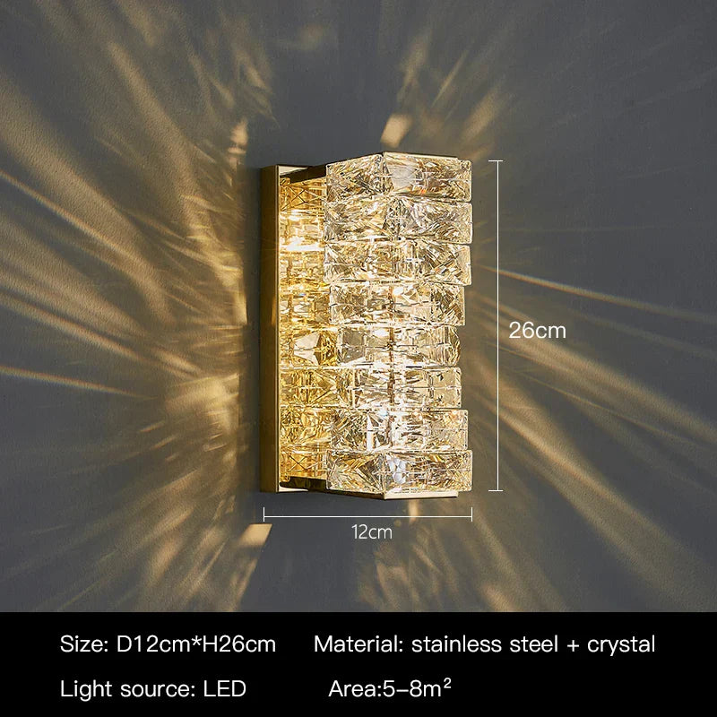 Crystal Wall Sconce: High-Quality LED Wall Lamp for Bedroom, Living Room Decor