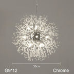 Dandelion Chandelier: Nordic Minimalist Wrought Iron LED Indoor Light for Living Room