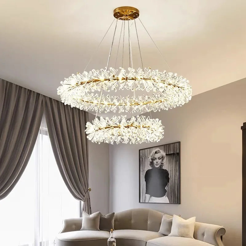 Luxury K9 Crystal Chandelier with LED Lighting for Living, Dining, and Bedroom