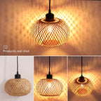 Bamboo Rattan Pendant Chandelier for Dining Room and Restaurant Lighting