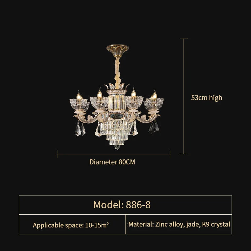 Luxury European Villa Crystal Chandelier for Living Room, Dining, Bedroom