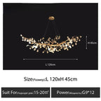 Kapok Flower Glass Crystal Chandelier for Living Room Dining Bedroom