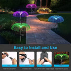 Solar Jellyfish Lawn Lights - Outdoor Fiber Optic Decor for Patio & Yard