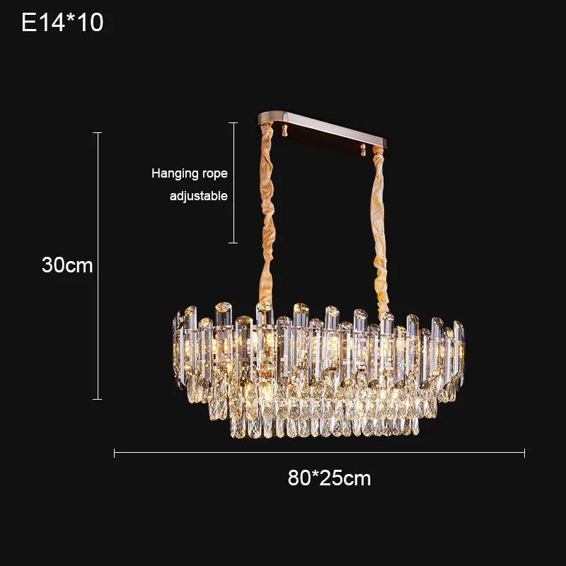 Luxury Crystal Chandelier: Modern Living Room & Dining Room LED Lighting