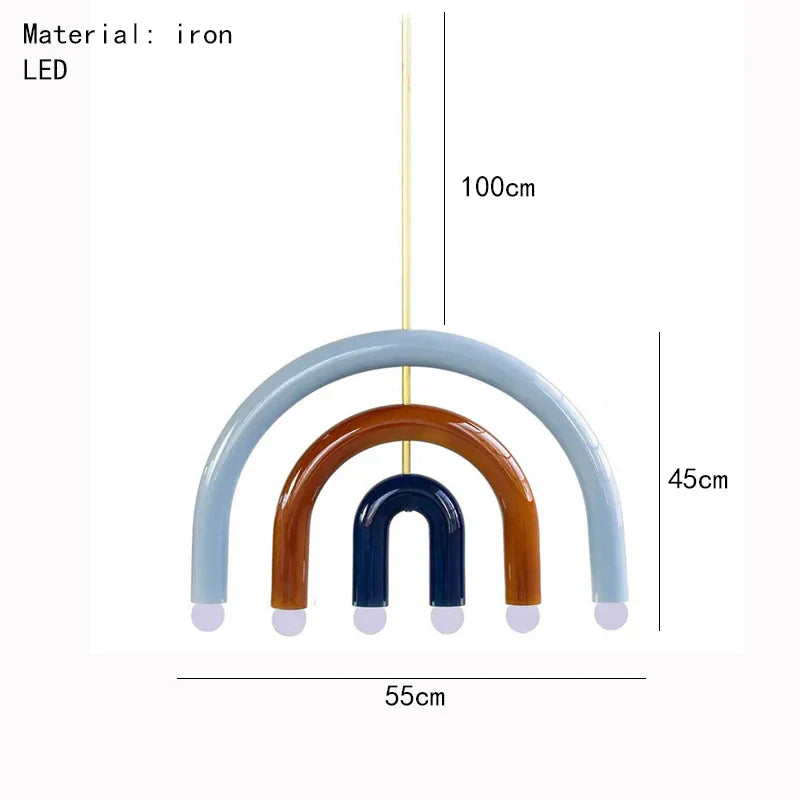 Colorful Metal Chandelier LED Pendant Lamp for Bedroom Parlor Dining Room