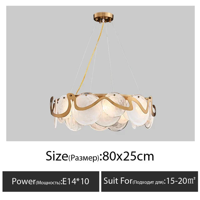 Nordic Light Luxury Smoke Grey Glass Chandelier for Bedroom and Dining Room