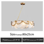 Nordic Light Luxury Smoke Grey Glass Chandelier for Bedroom and Dining Room