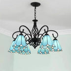 Tiffany Chandeliers: Stained Glass Mediterranean Style Hanging Lamp for Home Lighting