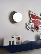 Round Glass Wall Light for Living Room Bedroom Decor