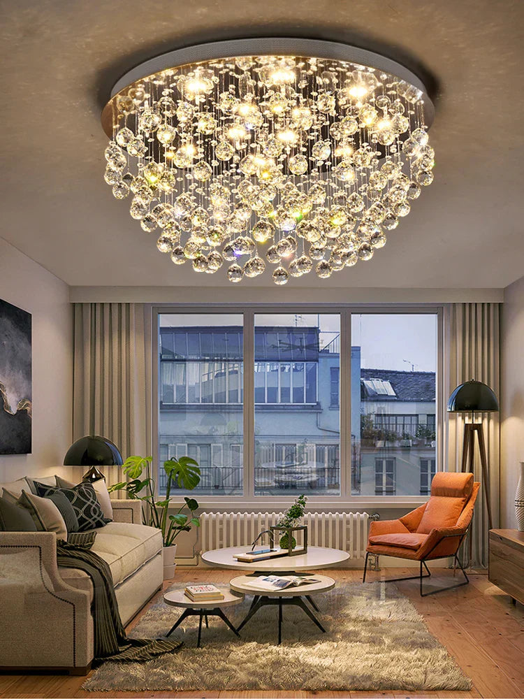 Crystal Chandelier: Modern Luxury LED Ceiling Lamp for Living Room and Bedroom