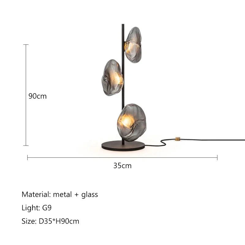 Glass Shade LED Floor Lamp for Home Decor, Living Room, Bedroom, Minimalist Design