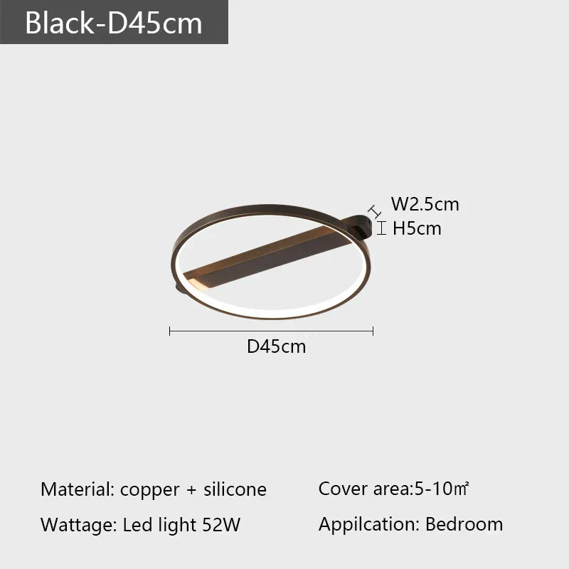 Modern Circle LED Ceiling Lamp for Bedroom Study Living Room Decor