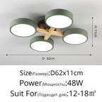 Nordic Style Wood Art LED Chandelier for Bedroom Living Room Ceilings