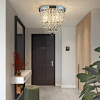 Crystal Led Chandelier: Small Luxury Gold/Silver Ceiling Light for Home Living Room Hallway