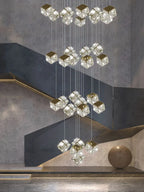 Crystal Modern Chandelier for Living Room Luxury Loft LED Lighting Staircase Chandelier