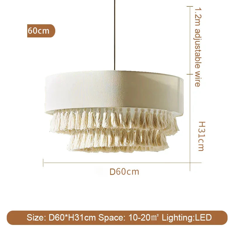 Wabi Sabi Fabric Ceiling Chandelier for Home Decor and Lighting Fixtures