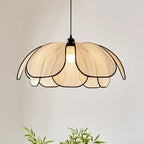 Petal Rattan Pendant Lamp, Elegant Ceiling Light for Dining Room & Living Space