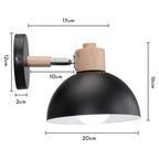 Black Wooden Wall Light Modern E27 LED Sconce Living Room Decor