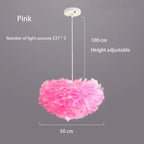 Nordic Feather Chandelier: Warm, Romantic LED Pendant Lamps for Girl Room and Clothes Shop