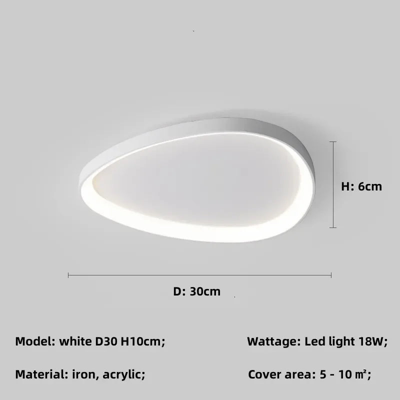 Nordic LED Ceiling Chandelier, Dimmable Black Stone Design for Living Room and Bedroom