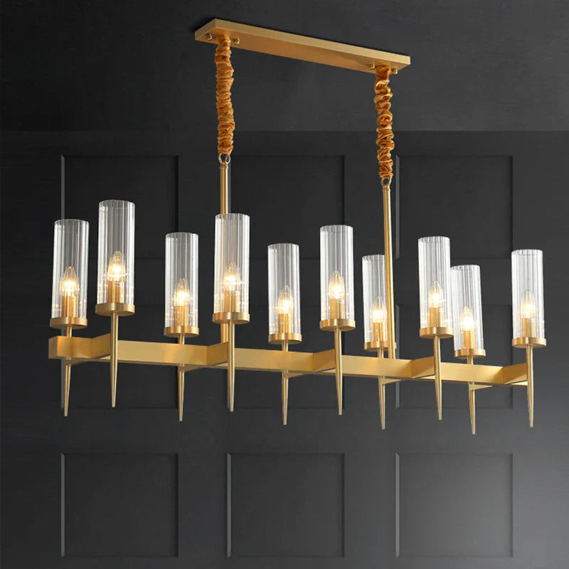 Gold Plated Nordic Living Room LED Chandelier | Luxury Hanging Pendant Lighting