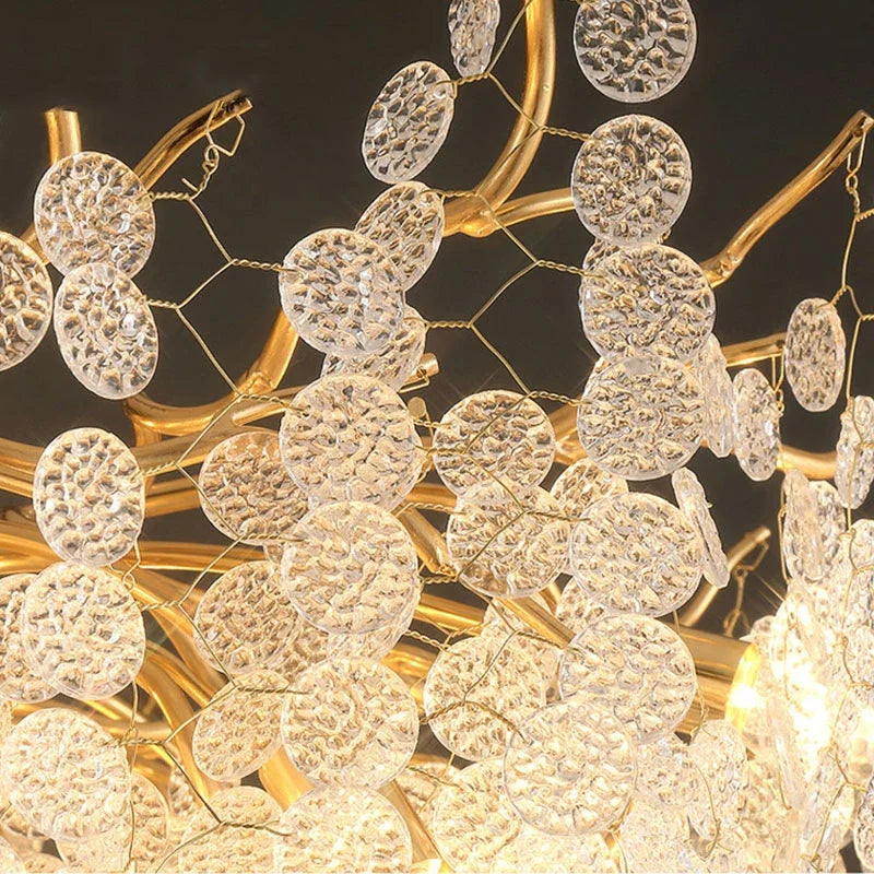 Gold Tree Branch Chandelier: Elegant European Style Pendant Light for Home Decor