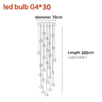 Crystal Ball Chandelier: Long Adjustable Staircase Pendant Light perfect for Home & Restaurant