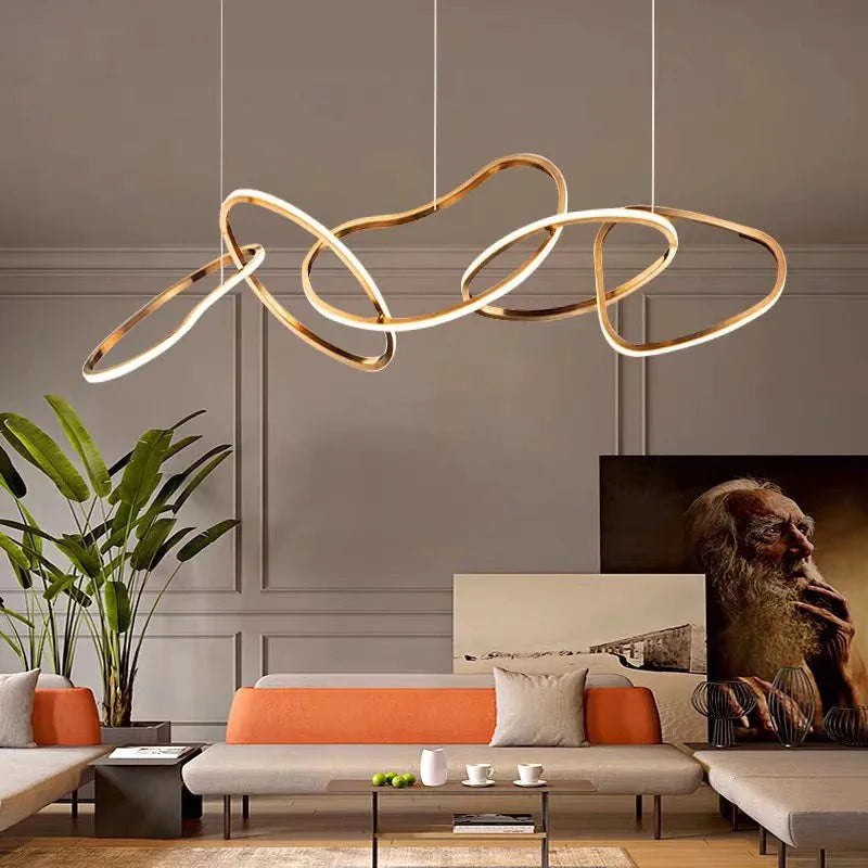 Rose Gold Maillon Pendant Light for Minimalist Dining Room Décor