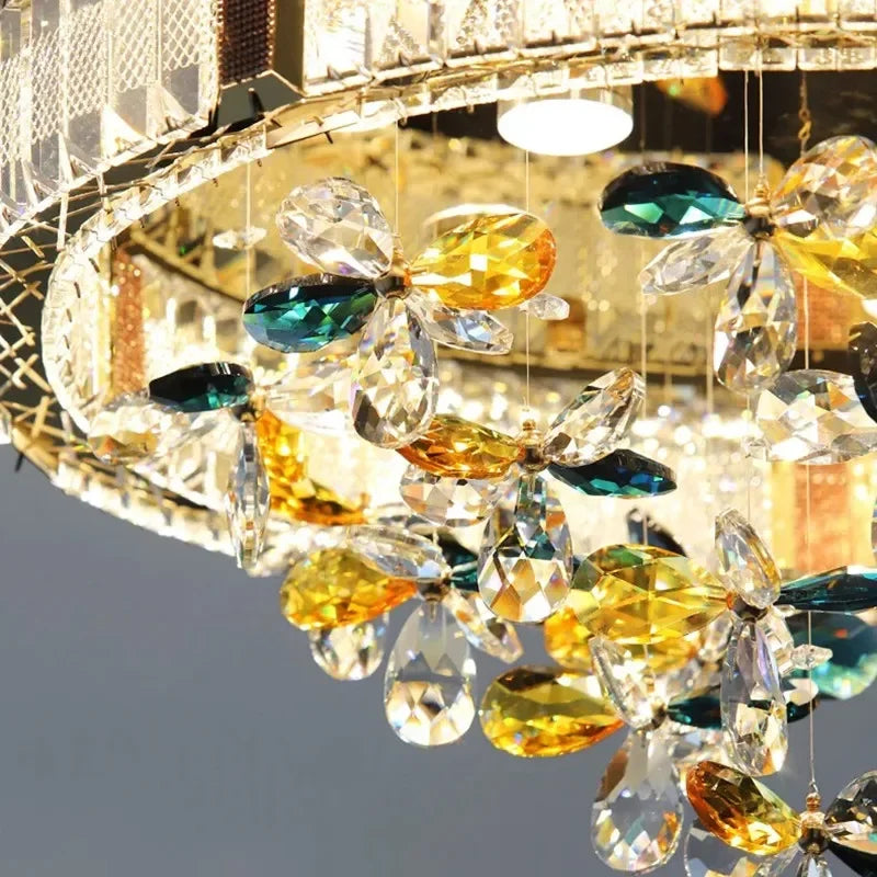 Crystal Flower LED Ceiling Light - Modern Home Decor.