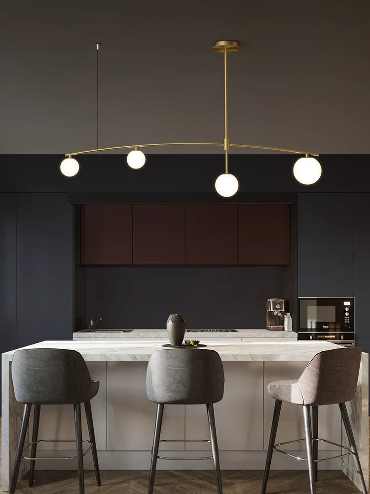 Glass Ball Pendant Chandelier: Stylish LED Hanging Lights for Dining Room, Kitchen, & Bar.