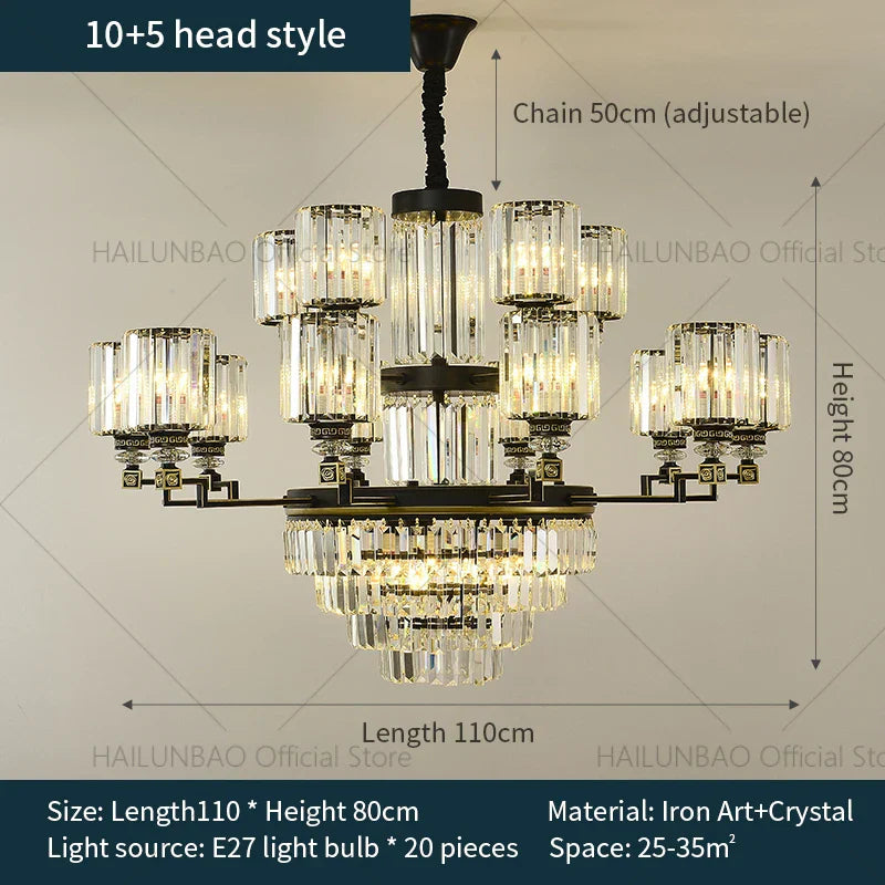 Modern Crystal Chandelier Light for Luxurious Living Spaces