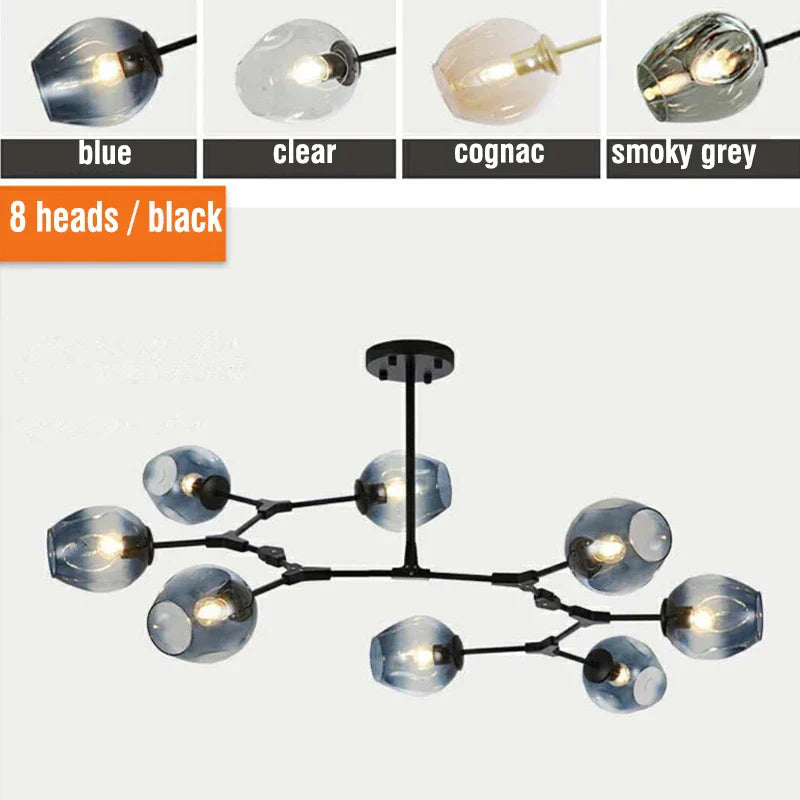 Molecular Design Glass Chandelier Ceiling Pendant for Luxury Living & Dining Rooms