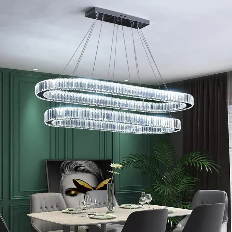 Crystal Pendant Chandelier: Modern Luxury LED Ceiling Light Fixture