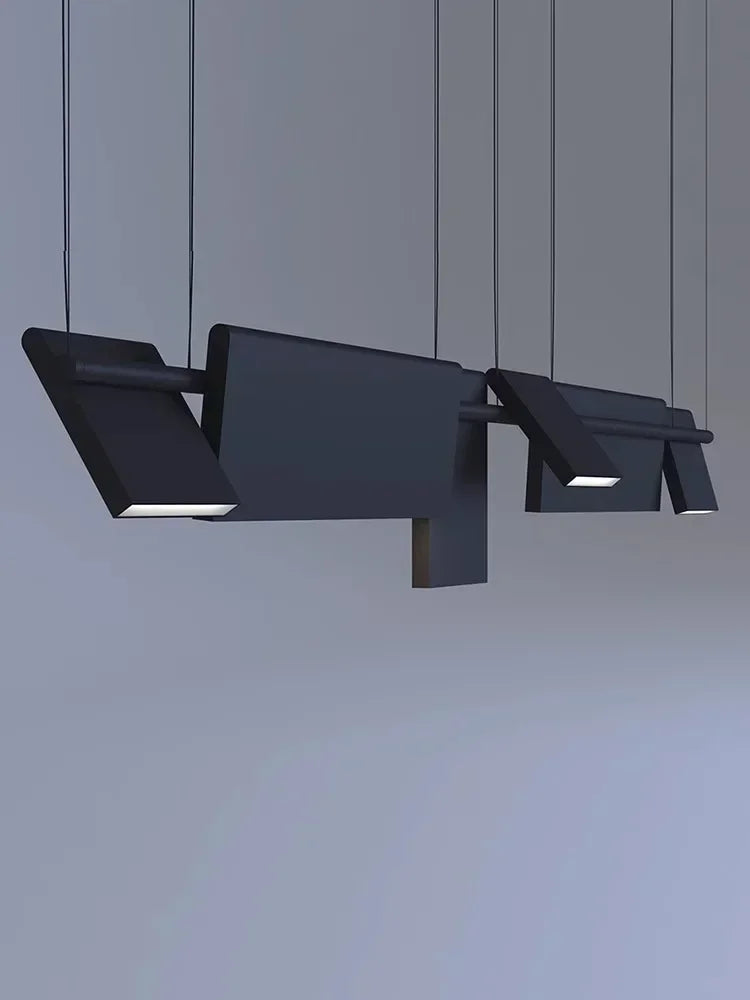 Rotatable LED Chandelier: Modern Office Showroom Art Lighting for Dining Room & Bar